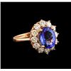 14KT Rose Gold 3.30 ctw Tanzanite and Diamond Ring