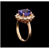 Image 4 : 14KT Rose Gold 3.30 ctw Tanzanite and Diamond Ring