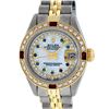 Image 1 : Rolex Ladies 2T MOP Sapphire String Diamond And Ruby Datejust Wristatch