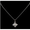 0.54 ctw Diamond Pendant With Chain - 14KT White Gold