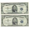 1953 $5 Silver Certificate Currency Lot of 2