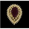 Image 2 : 7.73 ctw Ruby and Diamond Ring - 14KT Yellow Gold