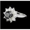 Image 1 : 3.47 ctw Black and White Diamond Ring - 14KT White Gold