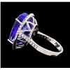 Image 3 : GIA Cert 14.31 ctw Tanzanite and Diamond Ring - 14KT White Gold