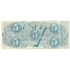 Image 2 : 1863 $5 The Confederate States of America Note T-60 CC
