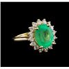 Image 1 : 4.67 ctw Emerald and Diamond Ring  - 14KT Yellow Gold