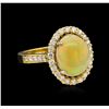 2.10 ctw Opal and Diamond Ring - 14KT Yellow Gold