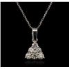 14KT White Gold 0.75 ctw Diamond Pendant With Chain