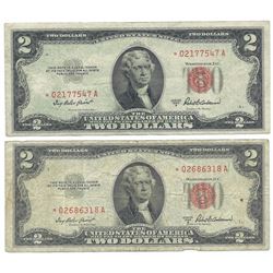 (2) 1953 $2 Legal Tender Star Notes