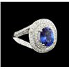 14KT White Gold 2.46 ctw Tanzanite and Diamond Ring