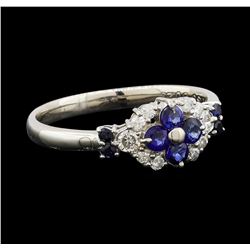 0.50 ctw Sapphire and Diamond Ring - Platinum