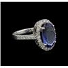 Image 1 : 3.37 ctw Tanzanite and Diamond Ring - 14KT White Gold