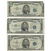 1953 $5 Silver Certificate Currency Lot of 3