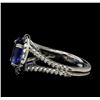 Image 3 : 3.12 ctw Tanzanite and Diamond Ring - 14KT White Gold