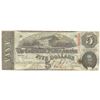 Image 1 : 1863 $5 The Confederate States of America Note T-60 CC