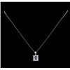 Image 1 : 0.99 ctw Sapphire and Diamond Pendant With Chain - 14KT White Gold