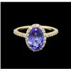 Image 2 : 2.86 ctw Tanzanite and Diamond Ring - 14KT Yellow Gold