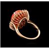 Image 3 : 8.75 ctw Coral and Diamond Ring - 14KT Rose Gold