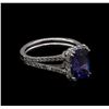 Image 1 : 2.07 ctw Tanzanite and Diamond Ring - 14KT White Gold