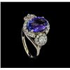 Image 4 : 3.77 ctw Tanzanite and Diamond Ring - 14KT White Gold
