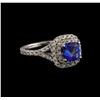 14KT White Gold 1.25 ctw Tanzanite and Diamond Ring