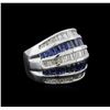 Image 1 : 2.00 ctw Sapphire and Diamond Ring - 14KT White Gold