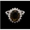 3.90 ctw Tourmaline and Diamond Ring - 14KT White Gold