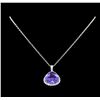 21.58 ctw Tanzanite and Diamond Pendant With Chain - 14KT White Gold