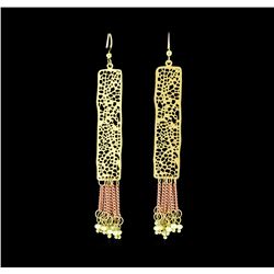 Filigree Tassel Drop Earrings - Gold Plated