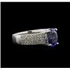 2.20 ctw Tanzanite and Diamond Ring - 14KT White Gold
