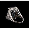 Image 3 : 14KT White Gold 31.13 ctw Topaz and Diamond Ring
