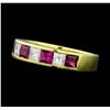 Image 1 : 0.80 ctw Ruby and Diamond Ring - 18KT Yellow Gold