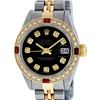 Image 1 : Rolex Ladies 2T Black Diamond And Ruby Datejust Wristatch