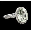 Image 1 : 2.97 ctw Beryl and Diamond Ring - 14KT White Gold