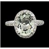 Image 2 : 2.97 ctw Beryl and Diamond Ring - 14KT White Gold