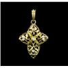 Image 1 : 0.08 ctw Diamond Cross Pendant  - 14KT Yellow Gold
