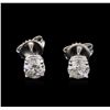 1.32 ctw Diamond Solitaire Earrings - 14KT White Gold