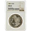 Image 1 : 1881-S NGC MS64 Morgan Silver Dollar