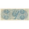 Image 2 : 1863 $5 The Confederate States of America Note T-60 CC