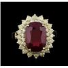 Image 2 : 6.85 ctw Ruby and Diamond Ring - 14KT Yellow Gold