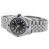 Image 8 : Rolex Mens SS Black String VVS Diamond And Sapphire Datejust Wristwatch