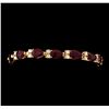 Image 1 : 21.64 ctw Ruby and Diamond Bracelet - 14KT Rose Gold