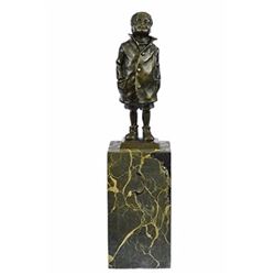 Boy Bronze Sculpture on marble base Figurine