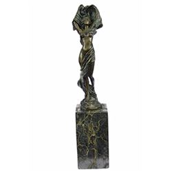 Nude Girl Bronze Statue on marble base Sculpture