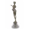Image 7 : Banjo Woman Music Bronze Sculpture on Marble base Statue