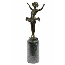 Ballerina Bronze Statue Preiss Classy Girl Figurine on Marble base Sculpture