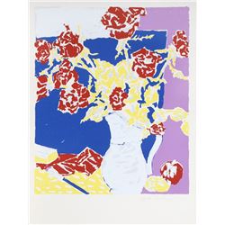 Knox Martin, Red Roses in the Artist's Room, Silkscreen
