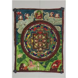 Tibetan Tanka Mandala Painting on Cloth