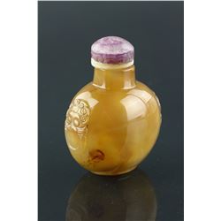 18/19th C. Chinese Yellow Agate Snuff Bottle