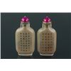 Image 3 : 2Pc Chinese Peking Glass Snuff Bottles Ma Shaoxuan